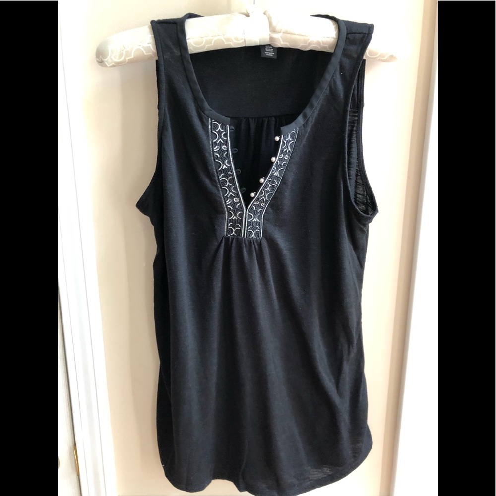 White House Black Mkt Tank Top W/Metallic Accent
